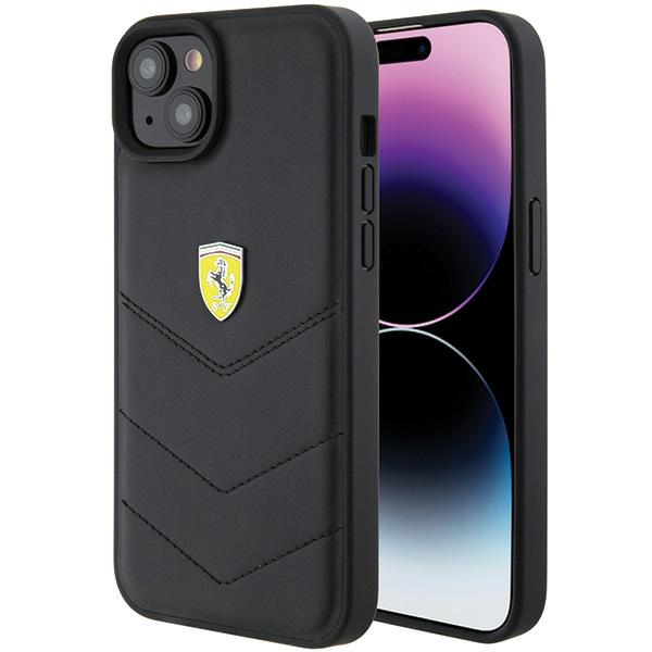 Ferrari FEHCP15MRDUK iPhone 15 Plus 6.7 musta/musta kovakuori Quilted Metal Logo
