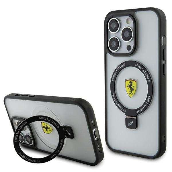 Ferrari FEHMP15LUSCAH iPhone 15 Pro 6.1 läpinäkyvä kovakuori Ring Stand 2023 Collection MagSafe