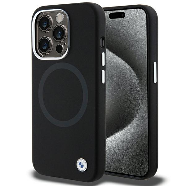 BMW Signature Liquid Silikoninen MagSafe Suojakuori iPhone 15 Pro Max:lle - musta
