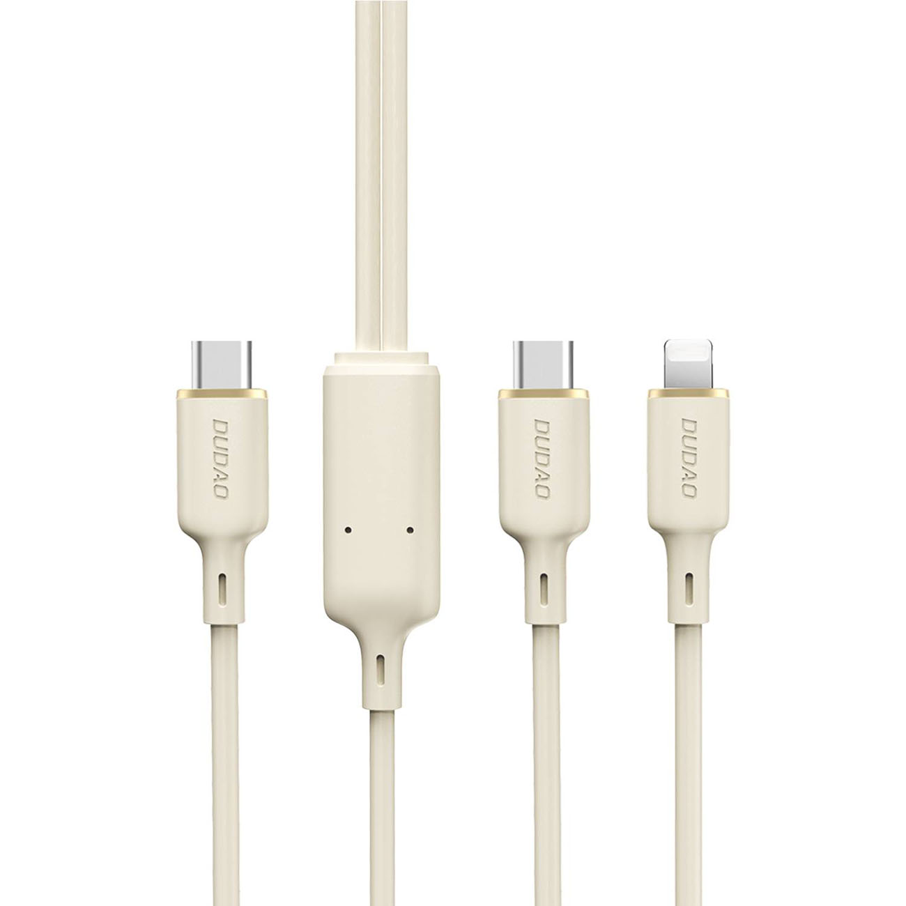 Dudao L7SF 2in1 kaapeli USB-C - USB-C / Lightning 100W 1.2m - beige