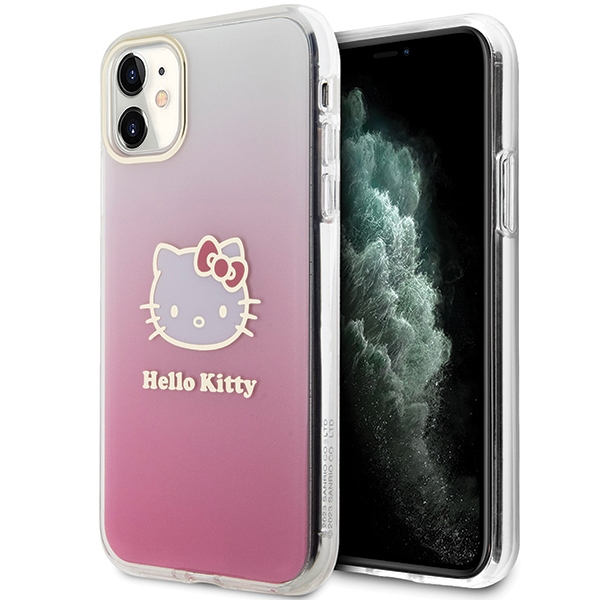 Hello Kitty IML Gradient Electrop Kitty Head suojakuori iPhone 11 / Xr:lle - vaaleanpunainen