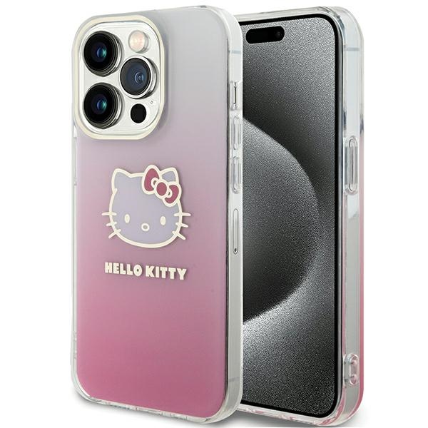 Hello Kitty IML Gradient Electrop Kitty Head suojakuori iPhone 13 Pro / 13:lle - vaaleanpunainen