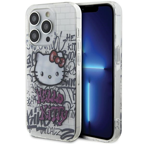 Hello Kitty IML Kitty On Bricks Graffiti Suojakuori iPhone 13 Pro Max:lle - valkoinen