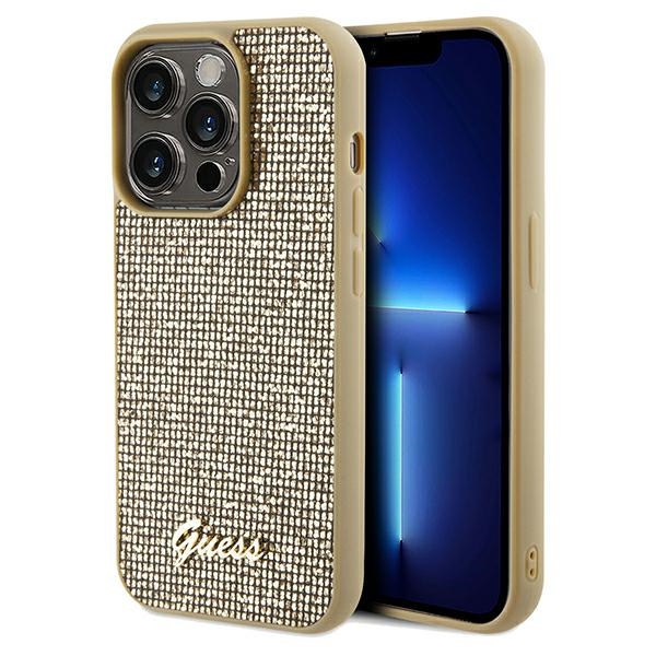 Guess Disco Metal Script -suojakuori iPhone 14 Pro Maxille - kultainen