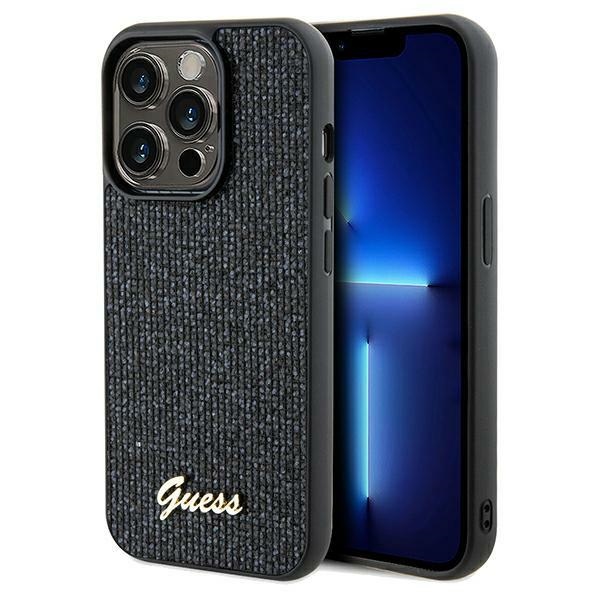 Guess Disco Metal Script -suojakuori iPhone 14 Pro Maxille - musta
