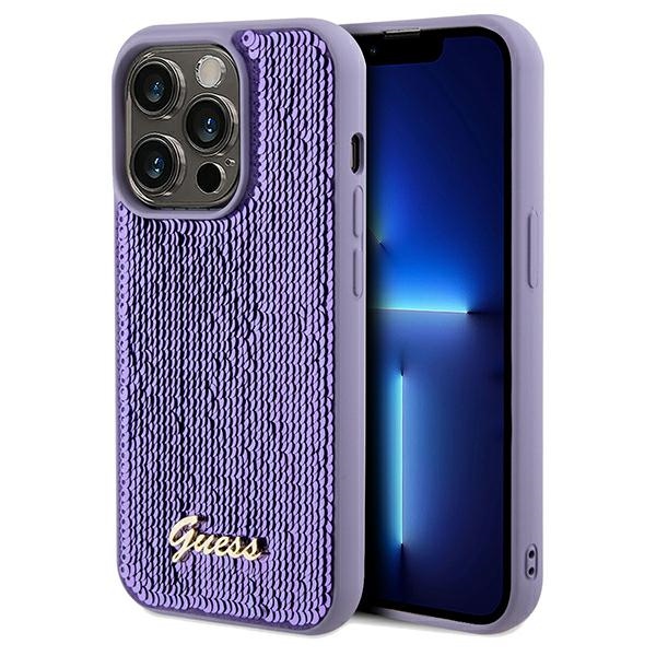 Guess Sequin Script Metal -suojakuori iPhone 14 Pro Maxille - violetti