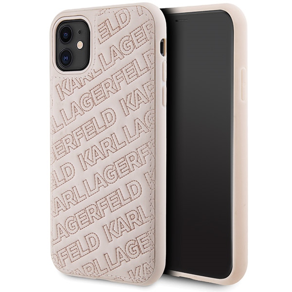 Karl Lagerfeld Quilted K Pattern -suojakuori iPhone 11 / Xr:lle - vaaleanpunainen