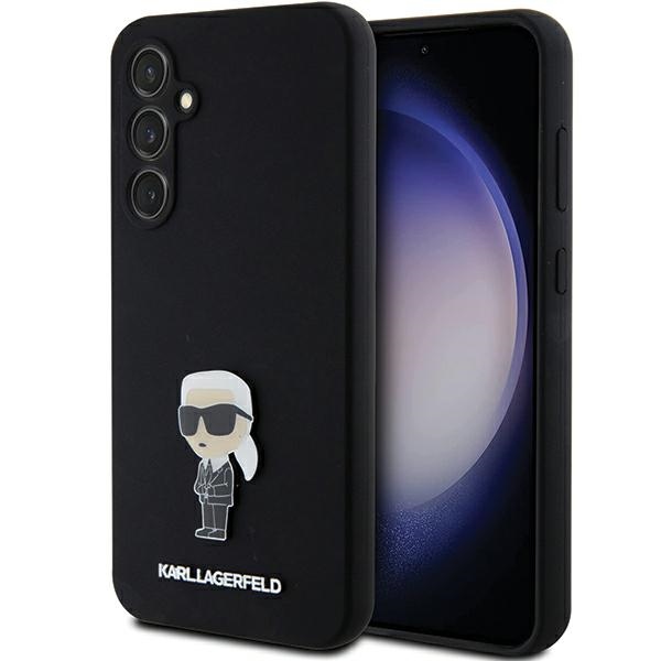 Karl Lagerfeld Silicone Ikonik Metal Pin suojakuori Samsung Galaxy S23 FE:lle - musta