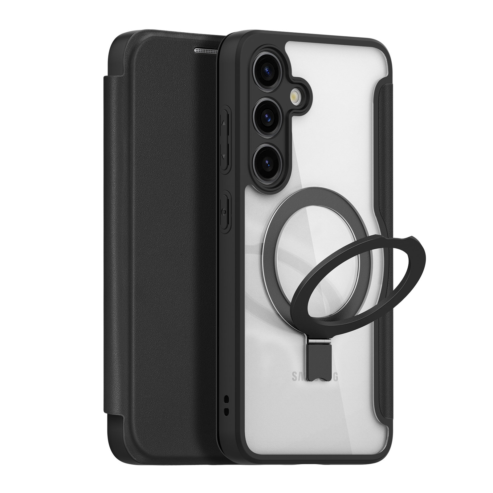 Dux Ducis Skin X Pro kotelo magneettisella sormusjalustalla Samsung S24 - musta