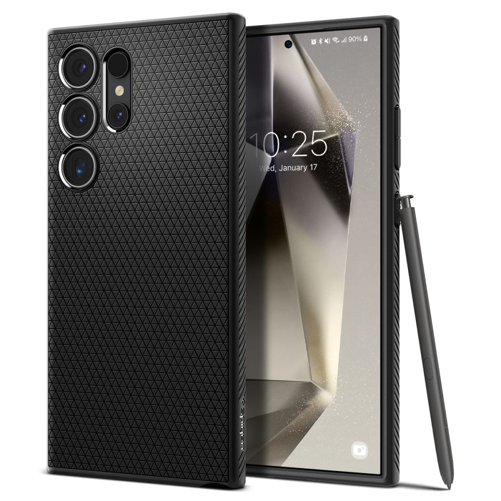 Spigen Liquid Air suojakuori Samsung Galaxy S24 Ultra:lle - matta musta