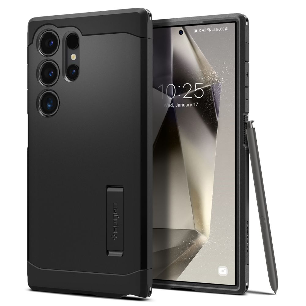 Spigen Tough Armor suojakuori Samsung Galaxy S24 Ultra:lle musta