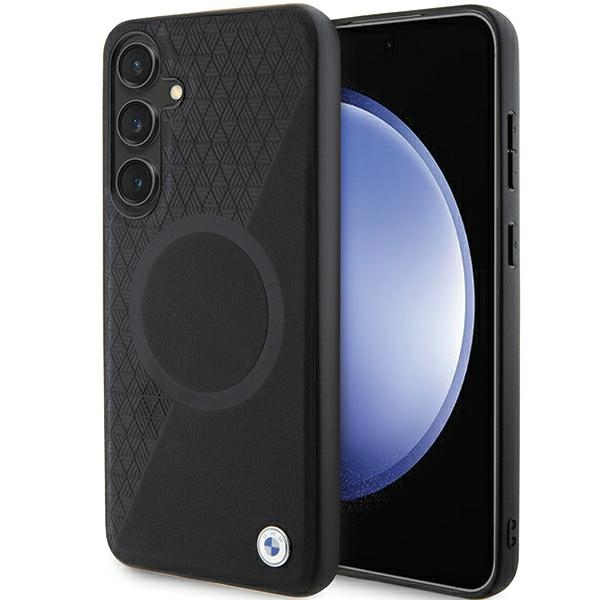 BMW BMHMS24M23RTPK S24+ S926 black/black hardcase Signature Leather Half Textured & Circle MagSafe