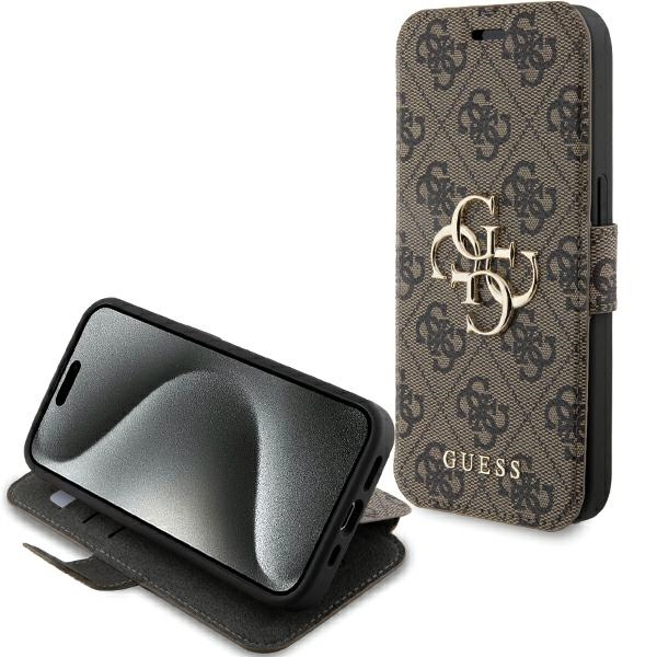 Guess 4G Metal Logo suojakuori iPhone 15 Pro:lle - ruskea