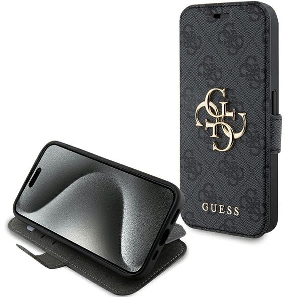 Guess 4G Metal Logo suojakuori iPhone 15 Pro:lle - harmaa