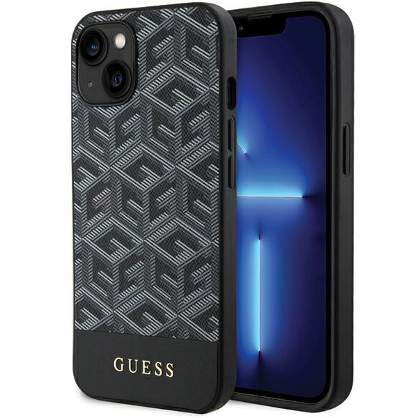 Guess GCube Stripes MagSafe Suojakuori iPhone 15 / 14 / 13:lle - musta