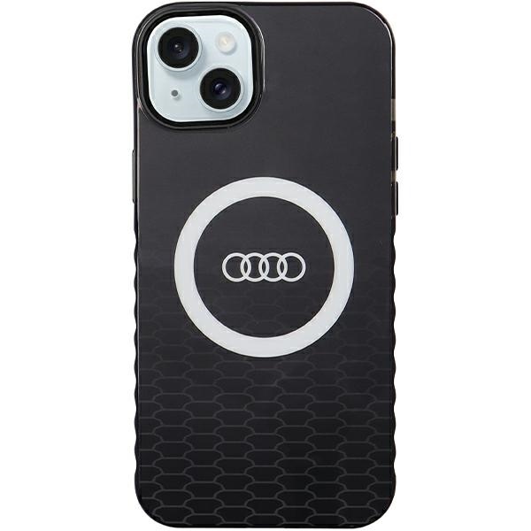 Audi IML Big Logo MagSafe Suojakuori iPhone 15 Plus 6,7:lle - musta