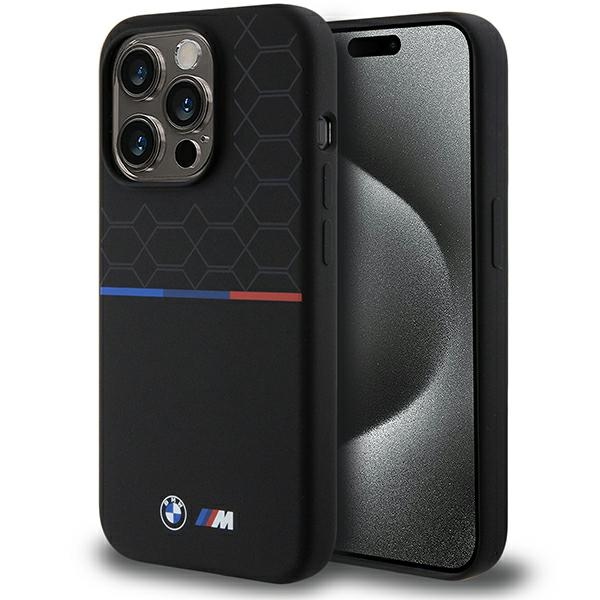 BMW M Silikoninen Pattern MagSafe Suojakuori iPhone 15 Pro:lle - musta