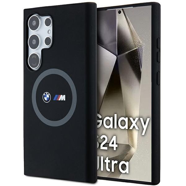 BMW M Silikoninen Printed Ring MagSafe Suojakuori Samsung Galaxy S24 Ultralle - musta