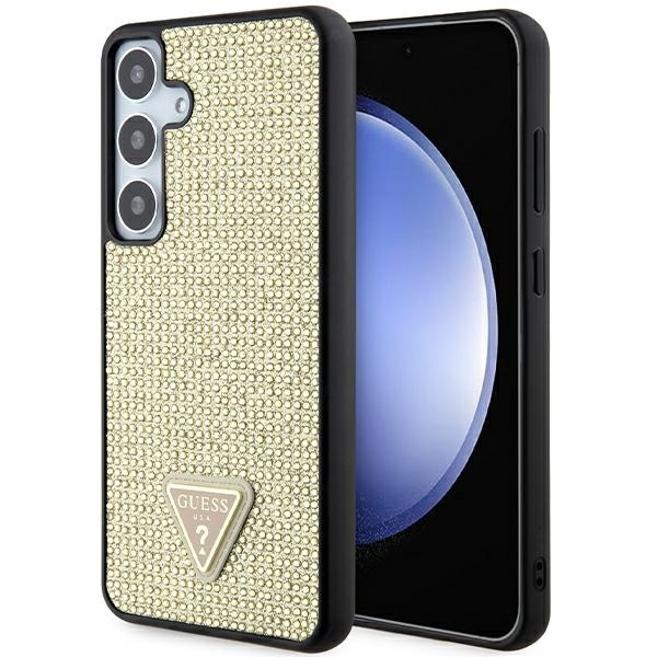 Guess Rhinestone Triangle suojakuori laitteelle Samsung Galaxy S24+, kullanvärinen