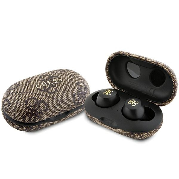 TWS Guess 4G Metal Bluetooth Kuulokkeet ENC telakointiasemalla - ruskea