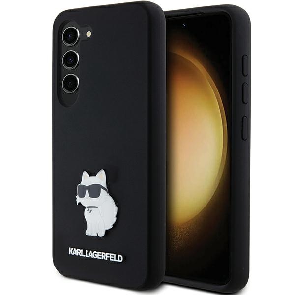 Karl Lagerfeld Silikoninen Choupette Metal Pin Suojakuori Samsung Galaxy S23:lle - musta