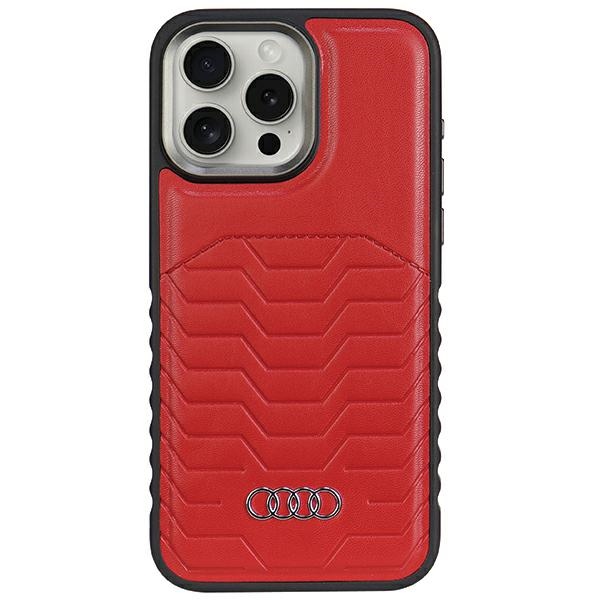Audi Tekonahkainen Suojakuori MagSafella iPhone 14 Pro:lle - punainen