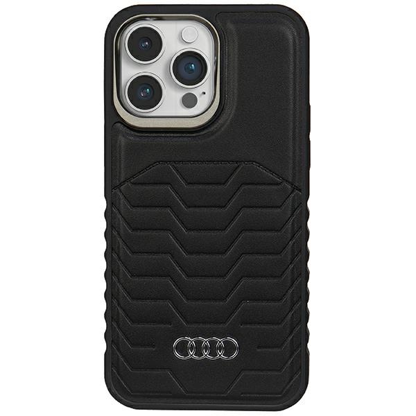 Audi Tekonahkainen Suojakuori MagSafella iPhone 14 Pro Maxille - musta
