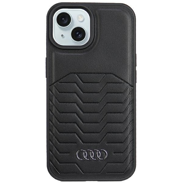Audi Tekonahkainen Suojakuori MagSafella iPhone 15 / 14 / 13:lle - musta
