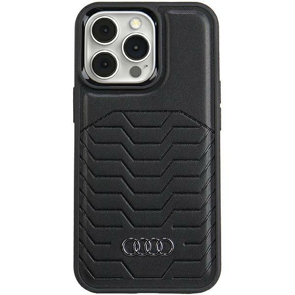 Audi Tekonahkainen Suojakuori MagSafella iPhone 15 Pro:lle - musta