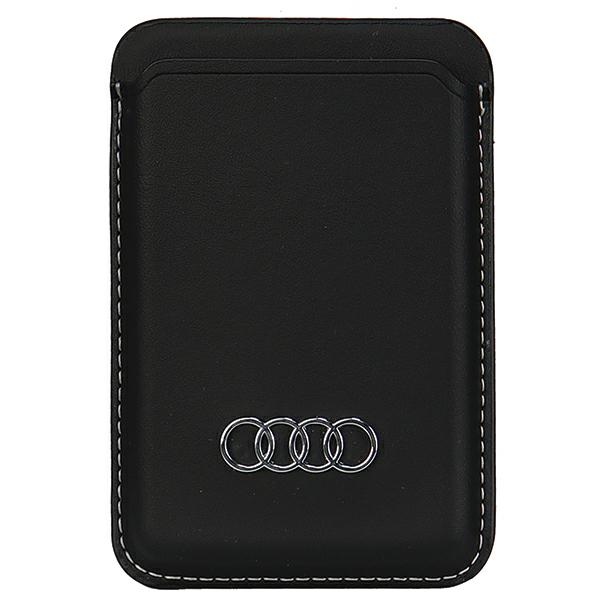 Audi Tekonahkainen magneettinen lompakko yhteensopiva MagSafen kanssa - musta