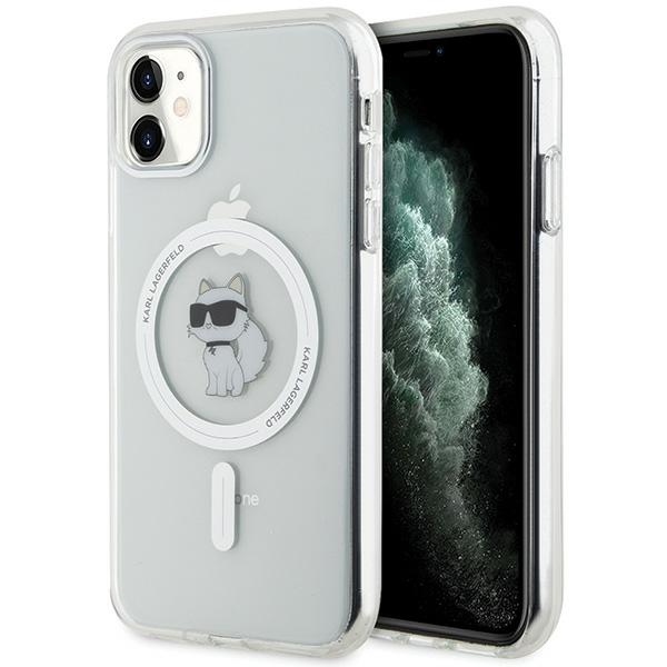 Karl Lagerfeld IML Choupette MagSafe suojakuori iPhone 11 / Xr:lle - läpinäkyvä