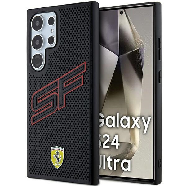 Ferrari Big SF Perforated suojakuori Samsung Galaxy S24 Ultra:lle - musta