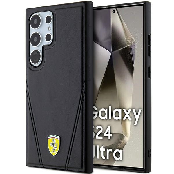 Ferrari Hot Stamp V Lines MagSafe suojakuori Samsung Galaxy S24 Ultra:lle - musta