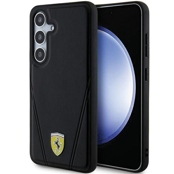 Ferrari Hot Stamp V Lines MagSafe suojakuori Samsung Galaxy S24:lle - musta