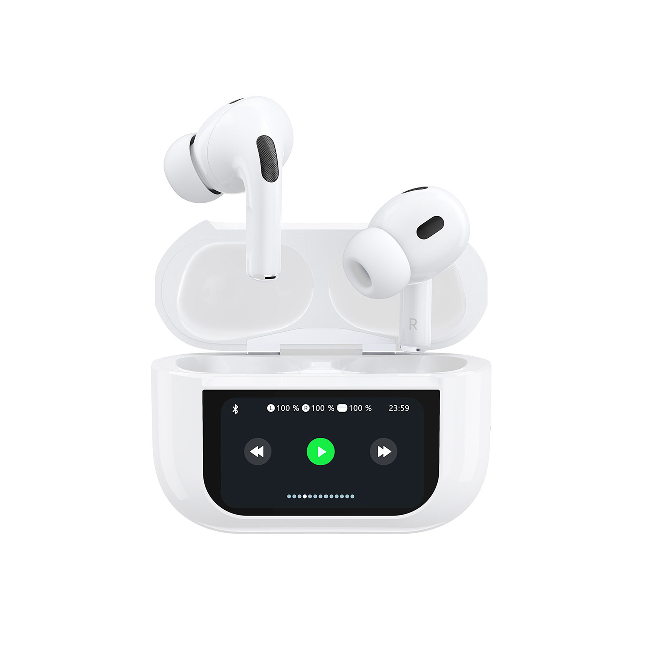 Dudao U19 in-ear TWS langattomat Bluetooth 5.3 kuulokkeet LED-näytöllä - valkoinen