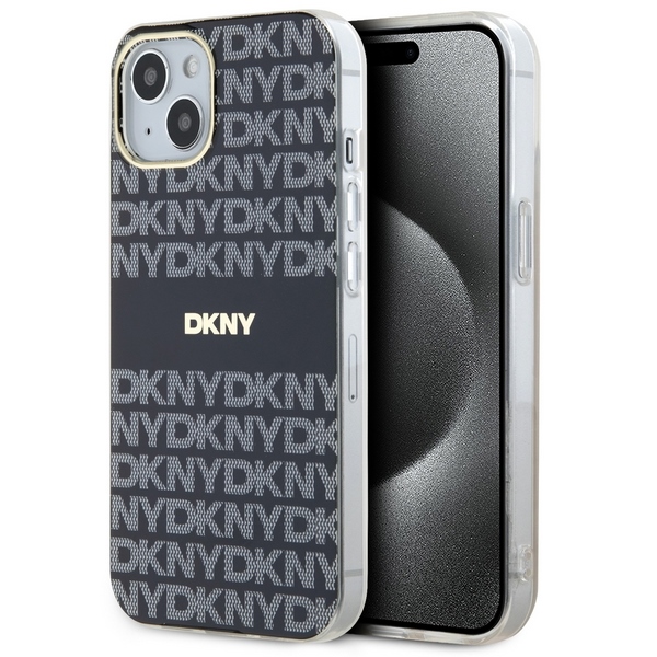 DKNY IML Mono ja Raita MagSafe Suojakuori iPhone 15/14/13:lle - musta