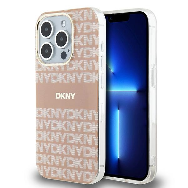 DKNY IML Mono ja Raita MagSafe Suojakuori iPhone 15 Pro:lle - vaaleanpunainen