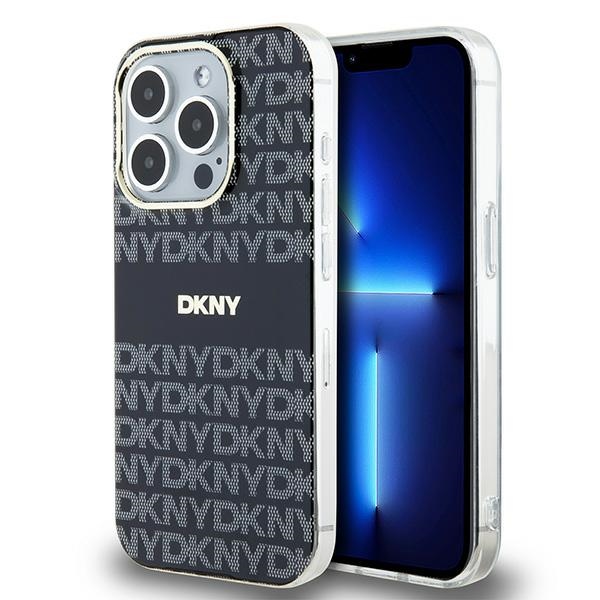 DKNY IML Mono Stripe MagSafe Suojakuori iPhone 15 Pro Max:lle - Musta