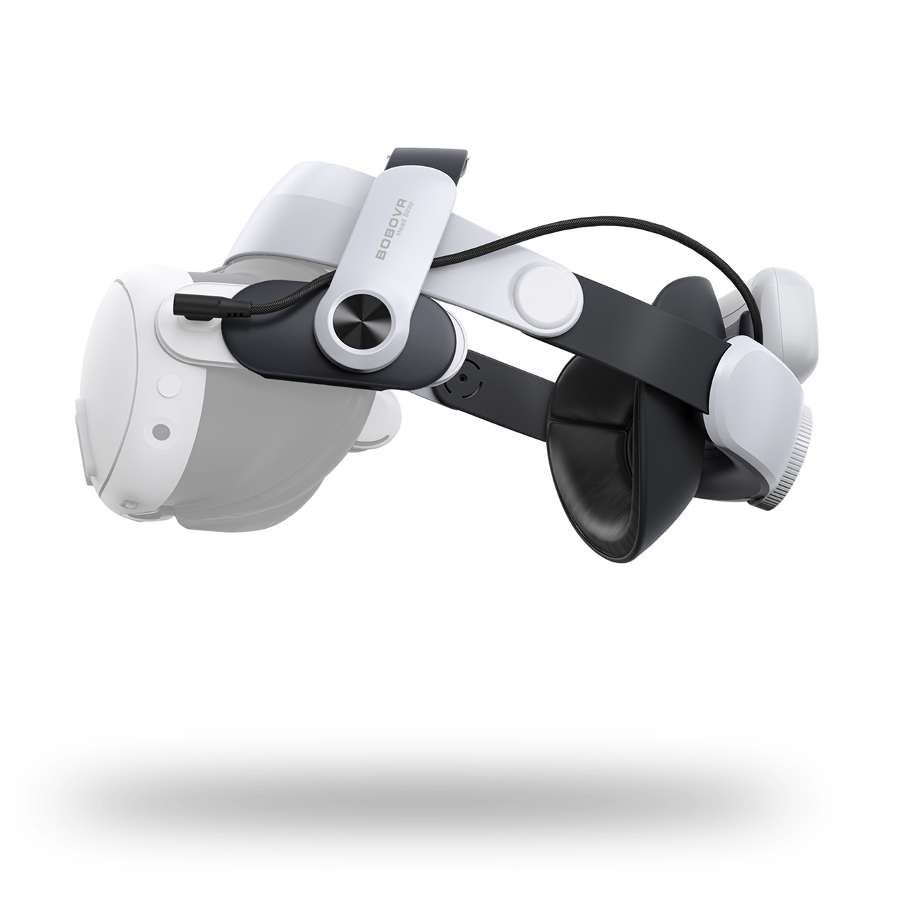 BoboVR M3 Pro hihna Meta Quest 3 VR-kuulokkeille + BoboVR B2 akku - musta ja valkoinen