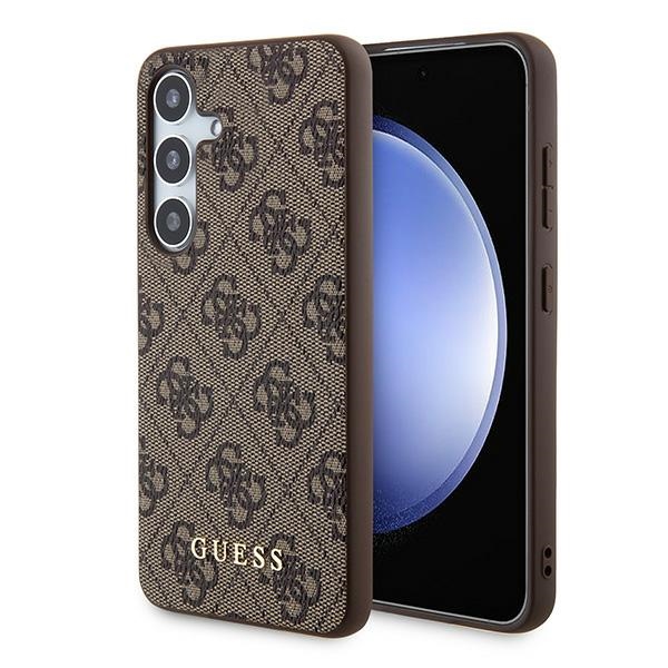 Guess 4G Metal Gold Logo Suojakuori Samsung Galaxy A35:lle - ruskea
