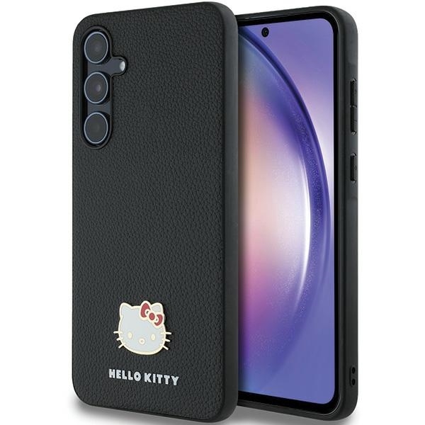 Hello Kitty Metal Logo Kitty Head Suojakuori Samsung Galaxy A55:lle - Musta