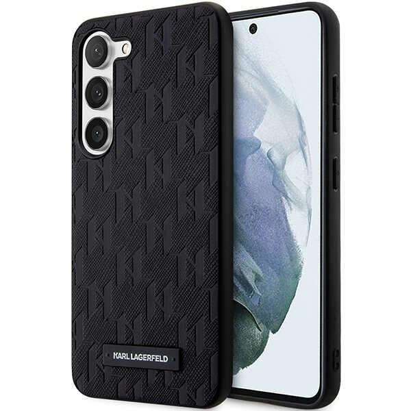 Karl Lagerfeld Saffiano Mono Metal Logo Suojakuori Samsung Galaxy S24:lle - musta