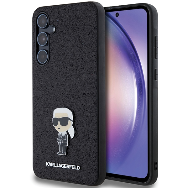Karl Lagerfeld Fixed Glitter Ikonik Logo Metal Pin Suojakuori Samsung Galaxy A55:lle - musta