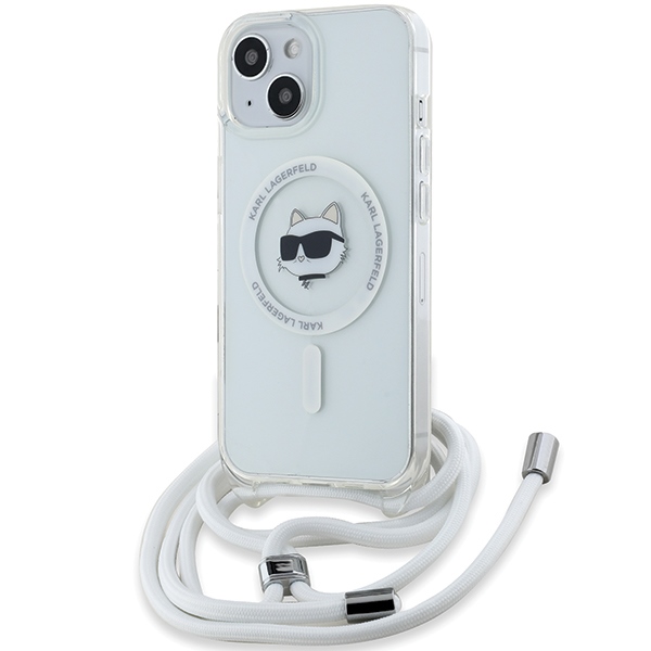 Karl Lagerfeld IML Choupette Head & Cord MagSafe Suojakuori iPhone 14 / 13 / 15:lle - läpinäkyvä