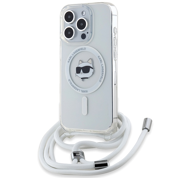 Karl Lagerfeld IML Choupette Head & Cord MagSafe Suojakuori iPhone 15 Prolle - läpinäkyvä