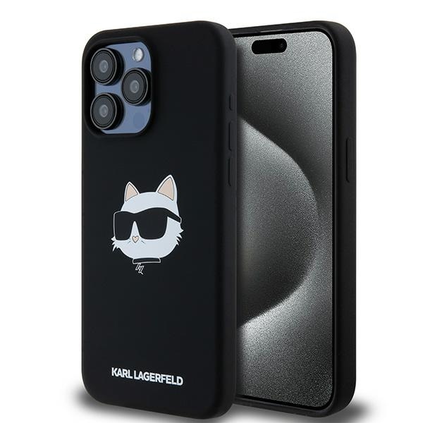 Karl Lagerfeld Silikoninen Choupette Head MagSafe Suojakuori iPhone 15 Pro Max:lle - musta