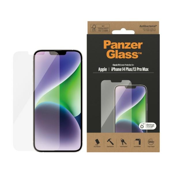 PanzerGlass Classic Fit antibakteerinen suojalasi iPhone 14 Plus / 13 Pro Max
