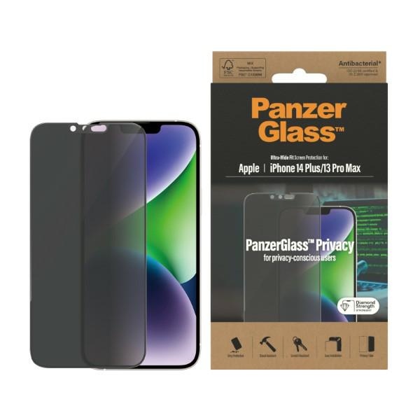 PanzerGlass Ultra-Wide Fit antibakteerinen yksityisyyskarkaistu lasi iPhone 14 Plus / 13 Pro Max