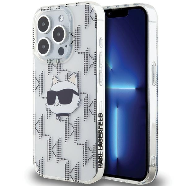 Karl Lagerfeld IML Choupette Head & Monogram suojakuori iPhone 15 Pro Max:lle - läpinäkyvä