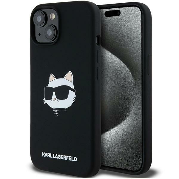 Karl Lagerfeld Silicone Choupette Head MagSafe silikoninen suojakuori iPhone 15 Plus / 14 Plus:lle - musta